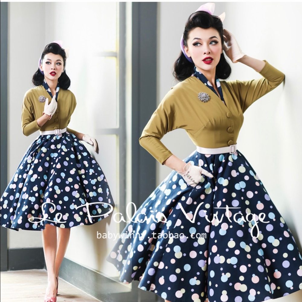 Le Palais Vintage polka swing dress (Size S)